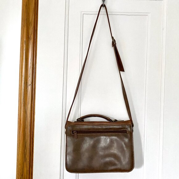 Faux Leather Shoulder Handbag | Top Handle Travel Purse | Versatile Boho Bag - Picture 2 of 10